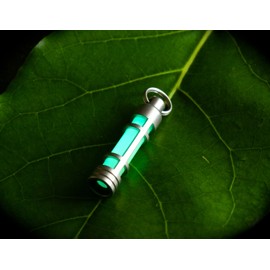 TEC Accessories - Embrite Glow Fob - Stainless Steel - Green Embrite Pellet - Glow in the Dark Keychain Accessories - Everyday Carry - Key Fob Keychain for Indoor and Outdoor Use