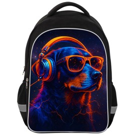 HiMagics School Backpack for Boys 17" Boys Backpack for Kids Children Teens Elementary Middle School - Students Bookbag Ages 6-18 Travel Back Pack Dog