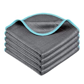 Zyiphor Pack of 4 Microfibre Cloths Car Care, Window Cleaning Cloths 400 GSM, 50 x 40 cm, Lint-Free Polishing Cloths, Premium Carbon Cloths Ideal for Car, Motorcycle, Window & Mirrors, Streak-free