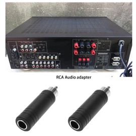 eMagTech 5PCS RCA Plug to 6.35mm Mono Jack Adapter 6.35mm Female to RCA Male Connector Jack Converter for Speaker Mono Channel Microphone Connecting