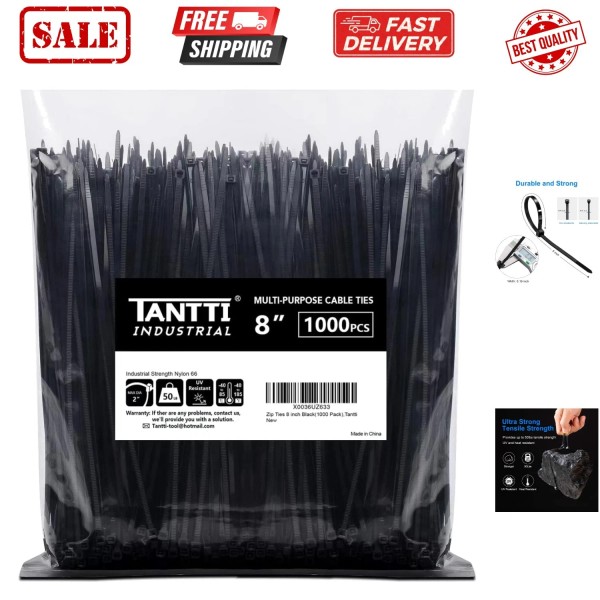 Unbranded Zip Ties Black Zip Ties 1000 Pack, Wire Ties