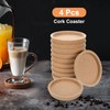 uxcell 4pcs Cork Coaster with Lip for Drinks Absorbent, 4