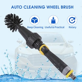 Auto Cleaning Wheel Brush, Car Wheel Rim Cleaner Brush Set Rotary Cleaning Brush Car Detailing Cleaning Brush Supplies Kit for Scrub Wash Tires Grills Bike Motorcycle Wheels