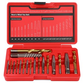 UYECOVE 18Pcs Screw Extractor Set and Left Hand Drill Bits Set, Easy Out Broken Bolt Remover Reverse 35#CR-MO 6542/4341 HSS Steel Cobalt, Bolt Extractor Kit for Removing Stripped Screws, Damaged Bolts