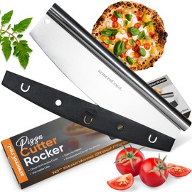 armeroCrust 16 Inch Pizza Cutter Rocker Blade - Easy Slicing - Premium Finish Pizza Slicer with Time Saving Pizza Cutter Rocker Design