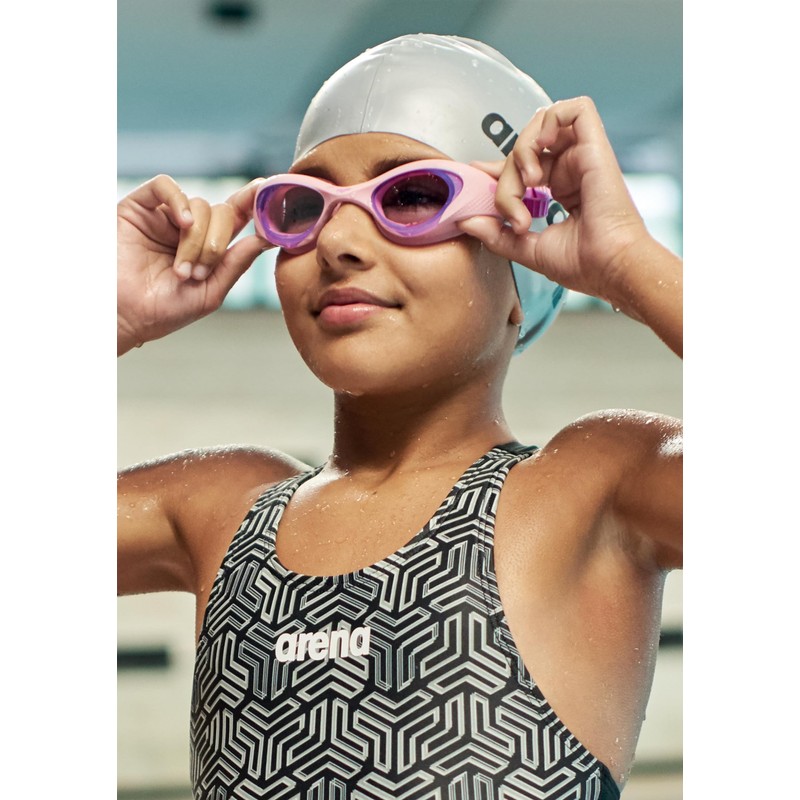 Arena Unisex Teen Youth Non-Mirrored Swim Goggle, 858/ Light Blue/red