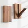 KINGSOW 2Pack Wooden Coat Hooks: Folding Rustic Wall Mounted Hook
