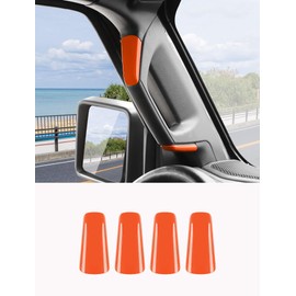 Savadicar Orange Interior Accessories - A Pillar Grab Bar Handles Trim Set for 2018-2023 Jeep Wrangler JL JLU 4XE & Gladiator JT - Solid Color Interior Decor Upgrade Option, 4-Piece