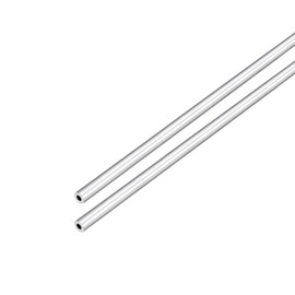 DMiotech Set of 2 (Outer Diameter 4mm x Inner Diameter 2mm) 6063 Aluminum Round Tube 300mm Length Mechanical Picture Frame Construction Industrial Metal Pipe for DIY Projects