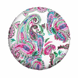 Floral Paisley Spare Tire Cover Colorful Watercolor Leaves and Flowers Tribal Asian Style Polyester Universal Wheel Tire Cover for Trailer Camping Weatherproof for Rv SUV Truck Camper Travel 15 inch