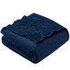 EHEYCIGA Fleece Blanket Navy Throws for Sofas Fluffy Warm Soft