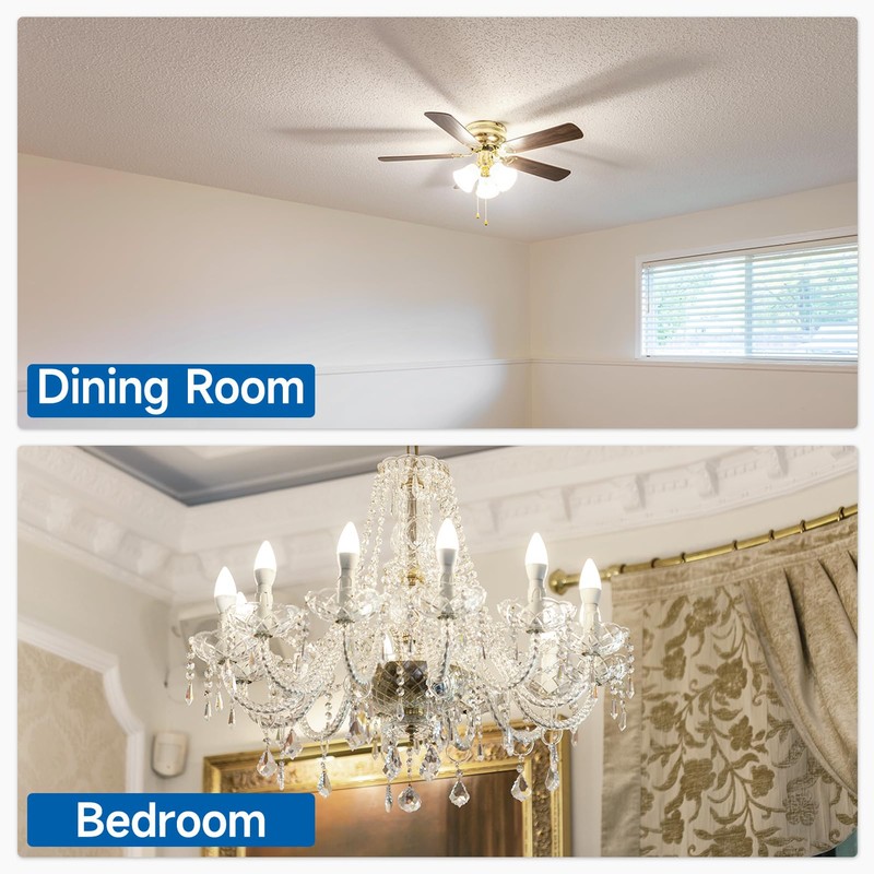 SHINESTAR 6-Pack Ceiling Fan Light Bulbs, 120v 40w Equivalent, 5000K