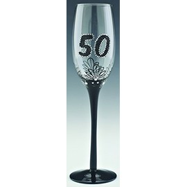 Boxer Gifts French Lace Champagne Flute, Age 50- Tallulah