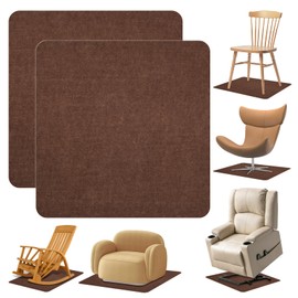 Recliner Pads for Hardwood Floors Non Skid, 35"x35" Furniture Pads Floor Mats for Carpet, Anti Slide Office Chair Mat for Floor Protector, Chairs Recliner Rug Non Slip Recliner Grippers (2 Pack-Brown)