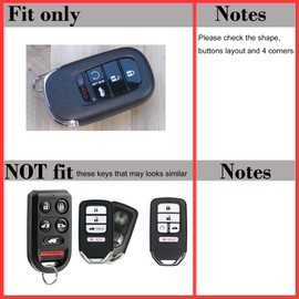 Leather Key Cover + Keychain + Hook compatible with 2022 2023 2024 Honda Civic Accord CR-V HR-V V Pilot SI EX EX-L Touring