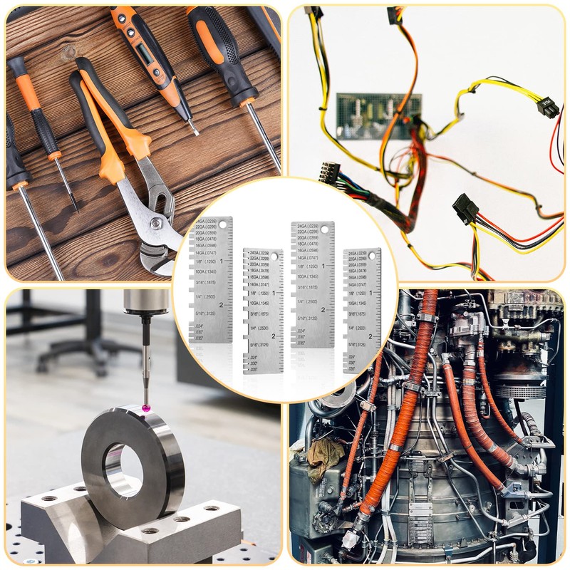 Gauge Measurement Tool, 4pcs American Standard Welding Thickness Measuring Wire
