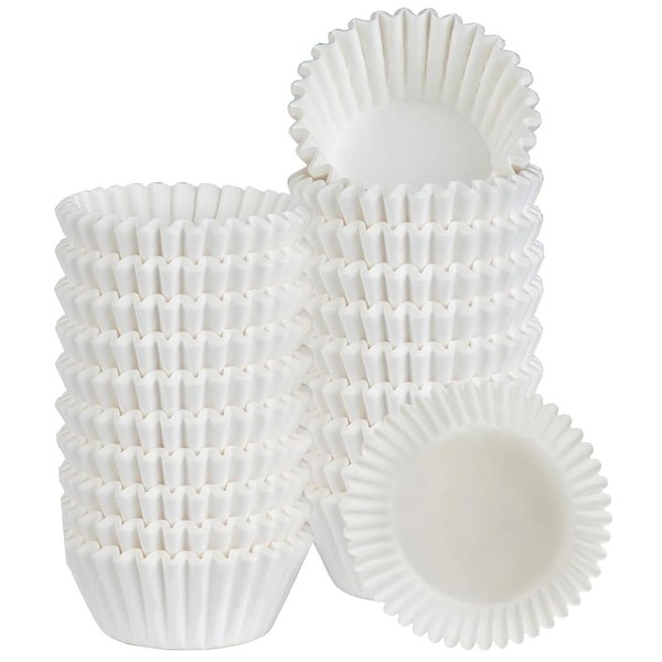 [300Pcs] Caperci White Mini Cupcake Liners for Baking - Odorless