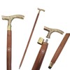 TAL The Antique's Lab Brown Ebony Brass T-Shape Handle Walking