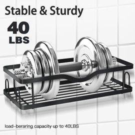 Unicrest RY Adhesive Shower Caddy, 2 Pack Stainless Steal Organizer, Rustproof Bath Rack with Large Capacity,Durable Shelves for Rough Walls by Drilling, Bathroom Kitchen & Home Decor Storage