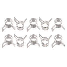 uxcell 50pcs 6mm Spring Band Type Action Fuel/Silicone Vacuum Hose Pipe Clamp Low Pressure Air Clip Clamp, Nickel Plated
