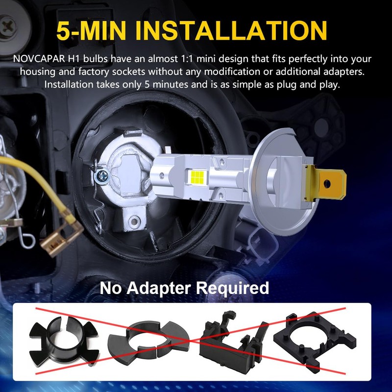 NOVCAPAR H1 led bulbs for projector,1:1 Mini Size Plug and