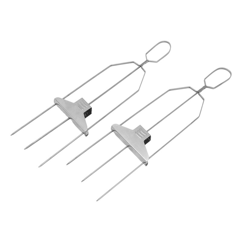 Skewer 3 Prong Stainless Steel Reusable Skewers Easy Food Removal