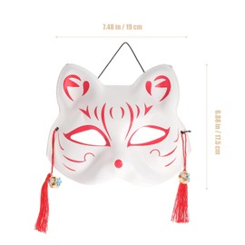 HOMSFOU Masquerade Mask Cosplay Japanese Fox Mask Kabuki for Costume Cat Party Mask Makeup Props Aldult Miss