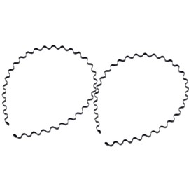 Headbands for Women & Men - metal Mens Headbands for Long Hair - Zig Zag Headbands, Non-Slip - Wavy Hairbands for Women's Hair with Teeth, 2 Pcs (Black, One size)