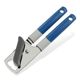 Tasty Can Opener, Manual Can Opener, Tin Opener with Built-in Bottle Opener, Kitchen Utensil, Sturdy and Soft-Touch Handles, Dimensions: 21.5 x 5 cm, Colour: Dark Blue, Grey, Silver