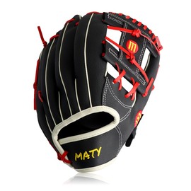 MATY Soft Baseball Gloves, 11.5 Inch Infielder, Elementary School to Adult, PVC, Cushioning, Shock Absorption, Beginners (Right Throwing Infielder))