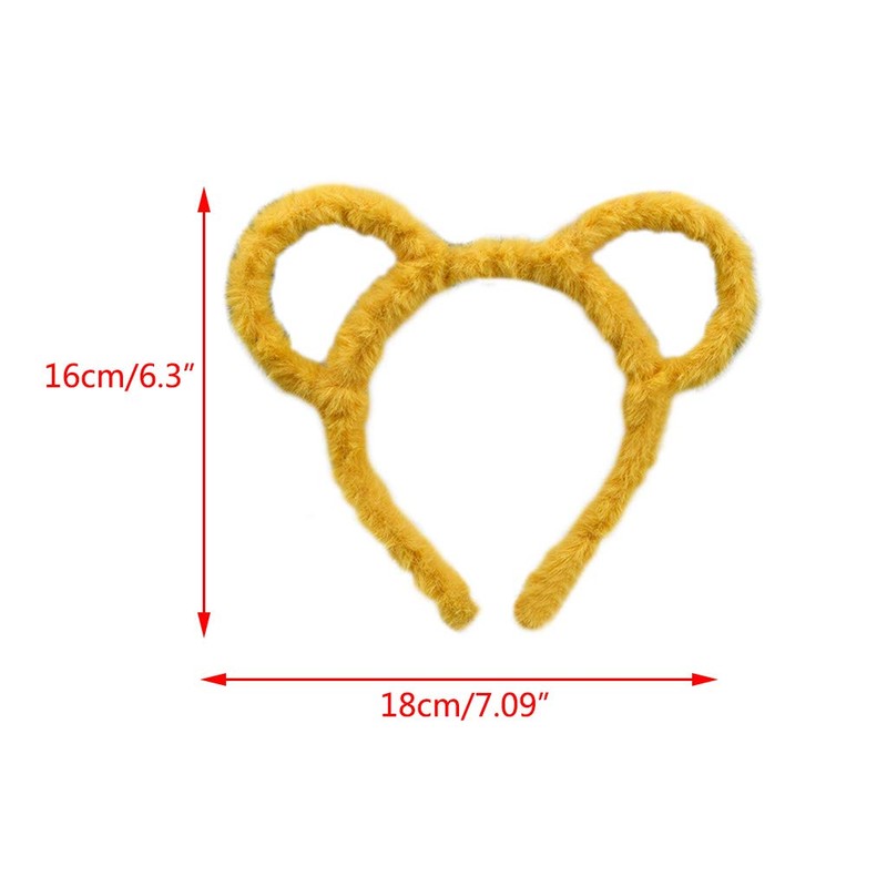caralin Women Winter Thick Plush Headband Round Bear Ears Makeup