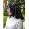 Velo de encaje para mujer, Negro -, Talla única