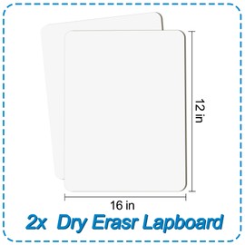 2 PC Small White Board Dry Erase Classroom Pack Boards 9" x12”Personal Whiteboards for Students Teachers Lapboards