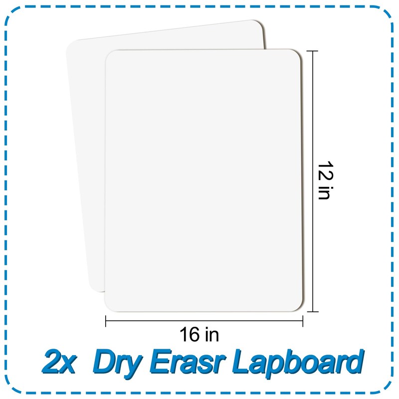 2 PC Small White Board Dry Erase Classroom Pack Boards