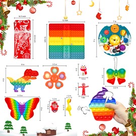 Gytera Advent Calendar 2024 for Kids, Advent Calendar Fidget Toys, Pop Set Bubble Toys Anti-Stress Toys, 24-Day Christmas Countdown Calendar Sensory Fidget Toys Set, for Boys and Girls