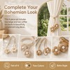 VLUNT 4 Pack Wooden Floral Beaded Curtain Tie Backs Rope