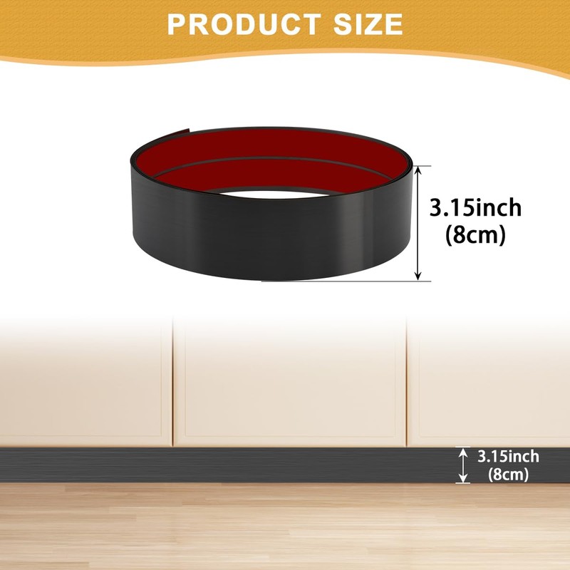 Soengsau Stainless Steel Kick Plate, Anti-Scratch Base Cover Kickplate, Peel