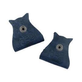 Owl Shaped Cord Keeper (Cord Clam) 2-Pack Handmade by Hide & Drink (Slate Blue)