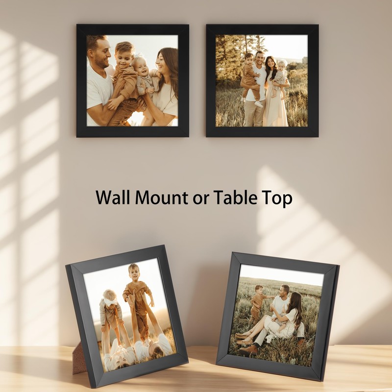 Giftgarden 4x4 Picture Frame Black, 4 by 4 Thin Square