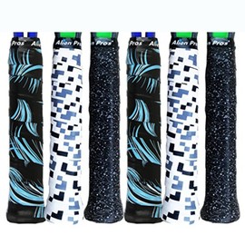 Alien Pros Tennis Racket Grip Tape (6 Grips) - Tack Moisture Feel Tennis Grip - Tennis Overgrip Tape, Tennis Racquet - Wrap Around Your Racket for High Performance (6 Grips)