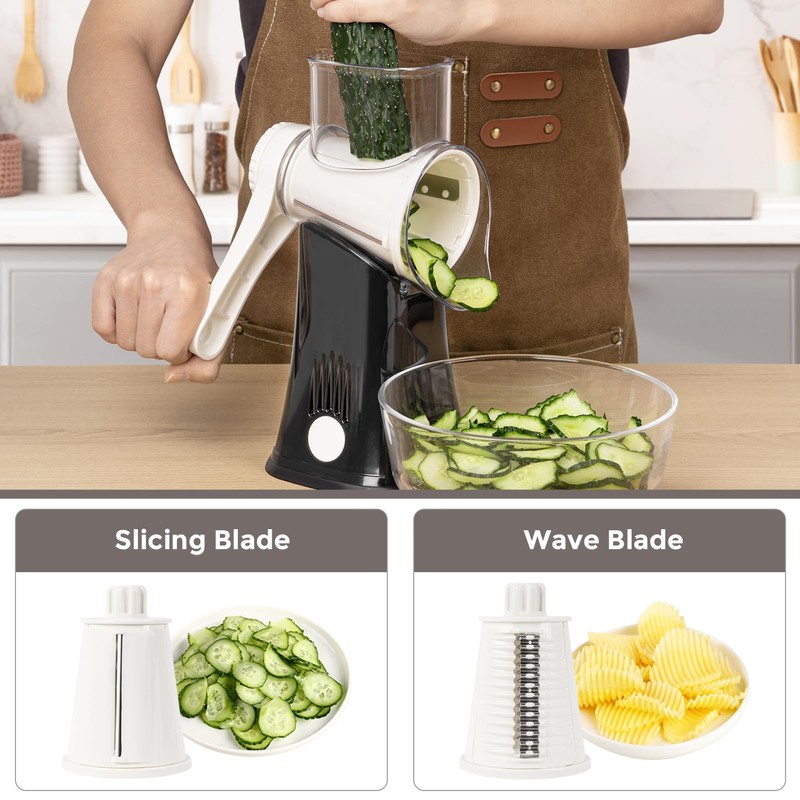 X Home 5-in-1 Rotary Cheese Grater, Upgraded Cheese Shredder with