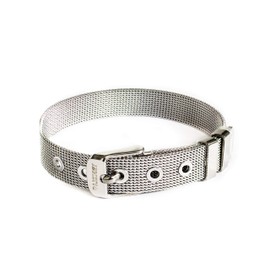 LIKERY Charmband, mesh charm, mesh bracelet, for women, girls, teenagers, available in silver, gold, rose gold, Stainless Steel