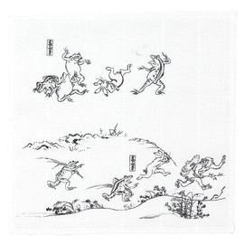 Hitoto Yamamoto Shoten Japanese Miscellaneous Goods, Kyoto Accessories, National Treasure, Choju Figurines Caricature, Mosquito Net Fabric Dish Cloth, Approx. 11.8 x 11.8 inches (30 x 30 cm)