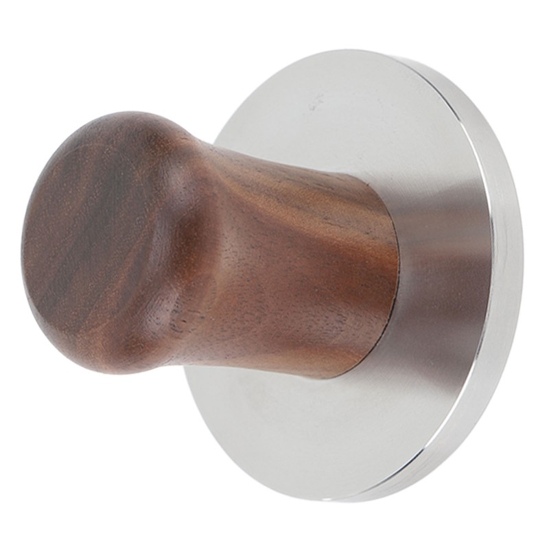Wood Handle Coffee Tamper Stainless Steel Press Detachable Flat Base
