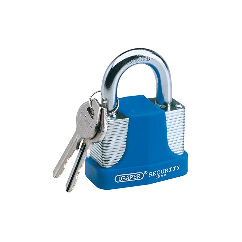 Draper 64180 40mm Laminated Steel Padlock & 2 Keys with
