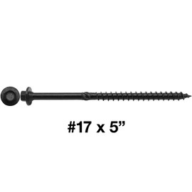 Jake Sales #17 X 5 Heavy Duty Structural Wood Screws - Exterior Coated Heavy Duty Wood Screws - Use for Fastening Ledger Boards, Large Timbers, Logs and More - Five Pounds ~80 Screws