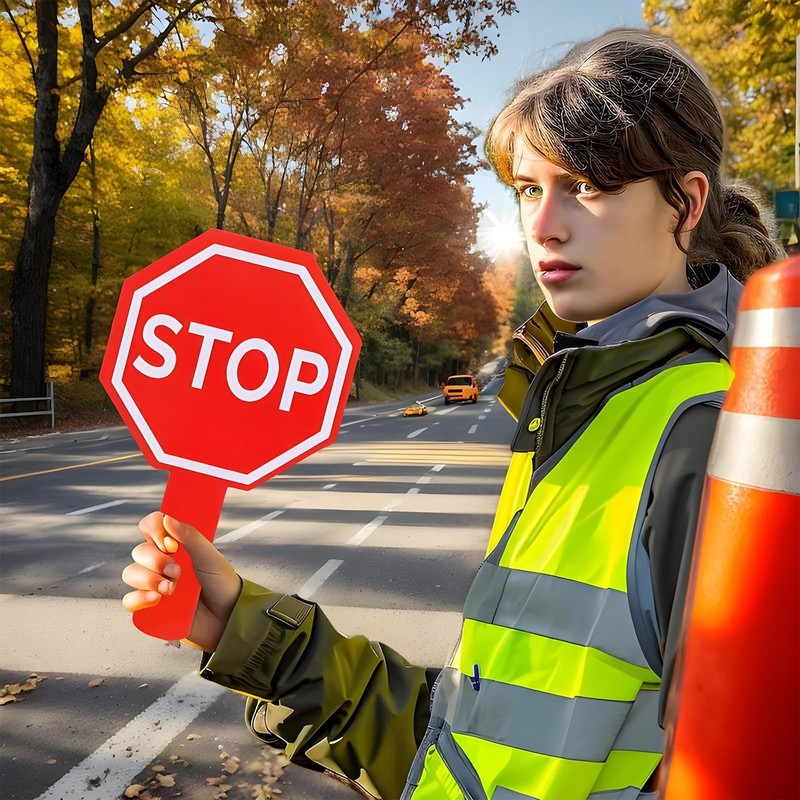 Handheld Stop Sign | Guard Stop Signs | Waterproof Double-Sided