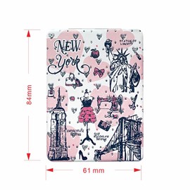 Girls & Women Fashion Elegant New York Souvenir Rectangle Travel Mirror Hand Mirror Cosmetic Makeup Compact Mirror (JMR-270801O)