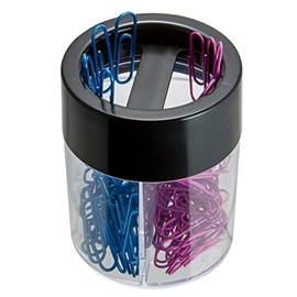OIC(R) - Dispensador de clip magnético grande y redondo (200 clips), color negro y humo