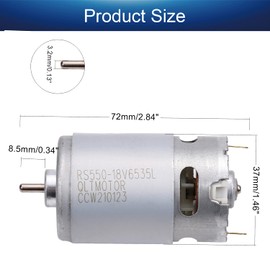 Fielect 18V DC Motor 20500RPM Round Shaft High Torque Electric Motor for DIY Electric/Electronic Projects, Drills, Robots, RC Vehicals, Remote Controlled Cars/Robot, Saw Repair/Replacement Engine